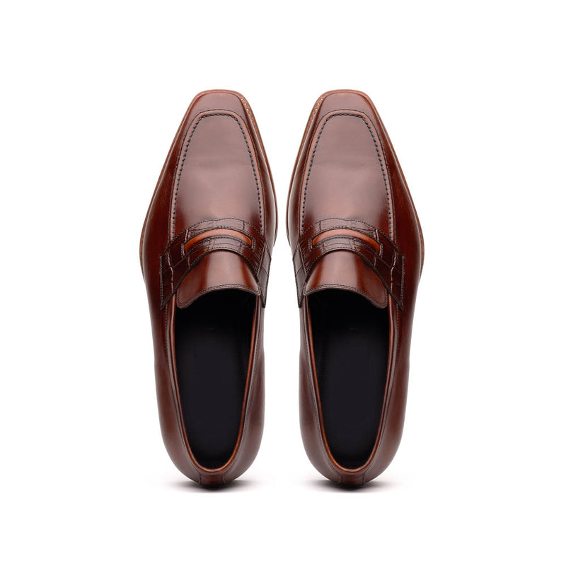 15-703-CGN MEO Hand Burnished Loafers Cognac