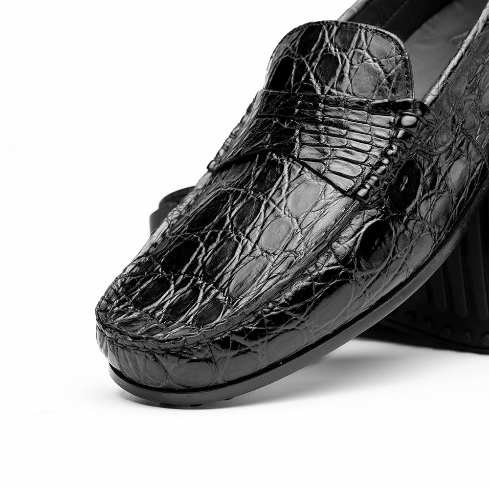 31-103-BKM MONZA Crocodile Driver, Black