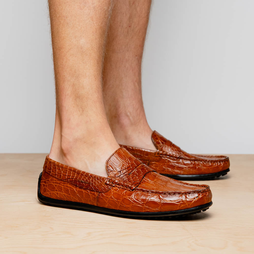 31-103-CGM MONZA Crocodile Driver, Cognac