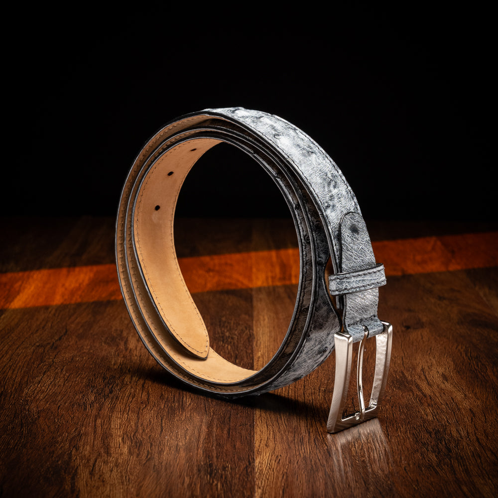 73-101-GRY Ostrich Quill Belt, Grey