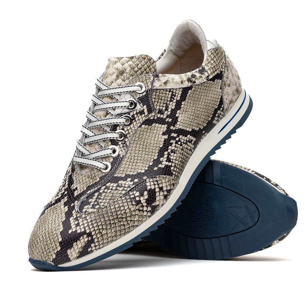 65-215-WHT PERI Python Embossed Italian Calfskin Sneakers