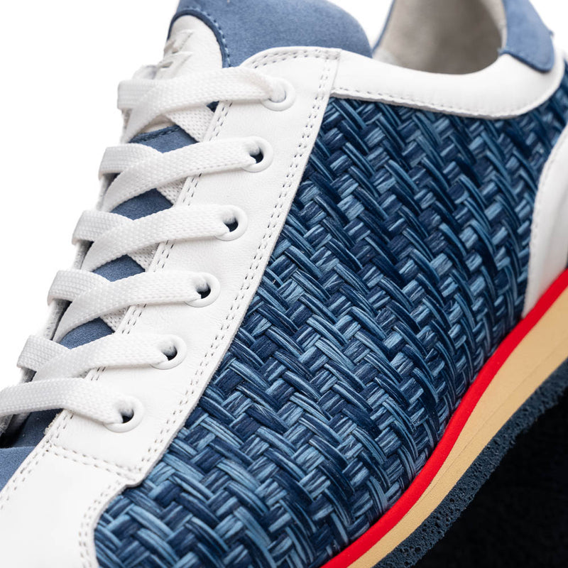 65-375-BLU RIPI Calfskin Hand Weave Sneaker Blue