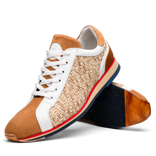 65-375-BRN RIPI Calfskin Hand Weave Sneaker Brown