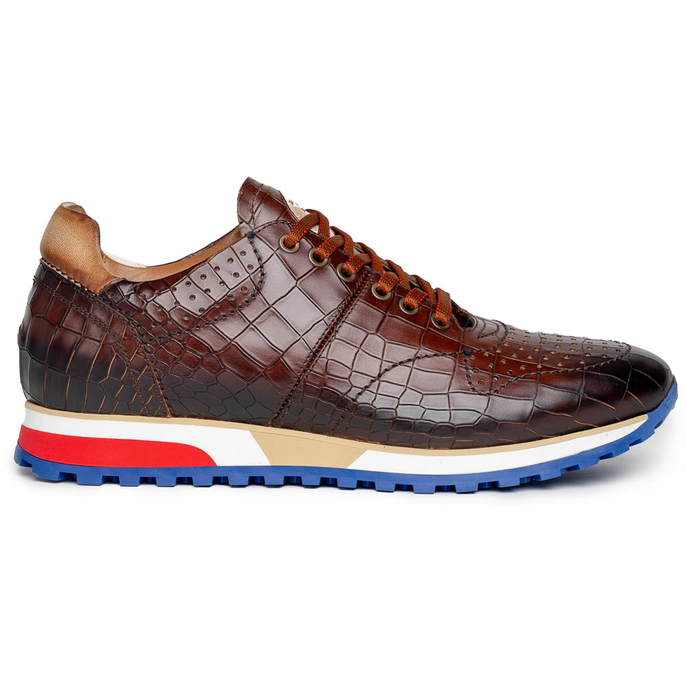 65-220-BRN ROCCO Italian Calfskin Embossed Crocodile, Brown