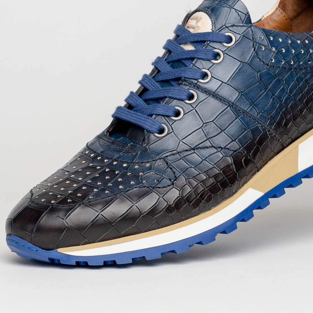 65-220-NVY ROCCO Italian Calfskin Embossed Crocodile, Navy