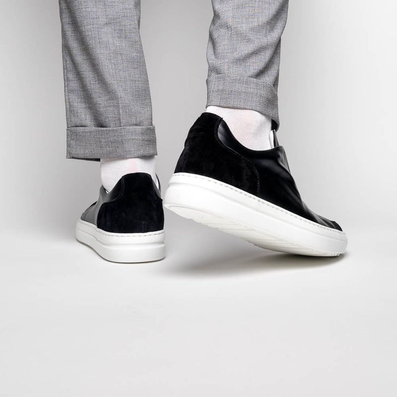 65-219-BLK SPETTACOLARE Italian Glove Baby Calf Sneakers, Black
