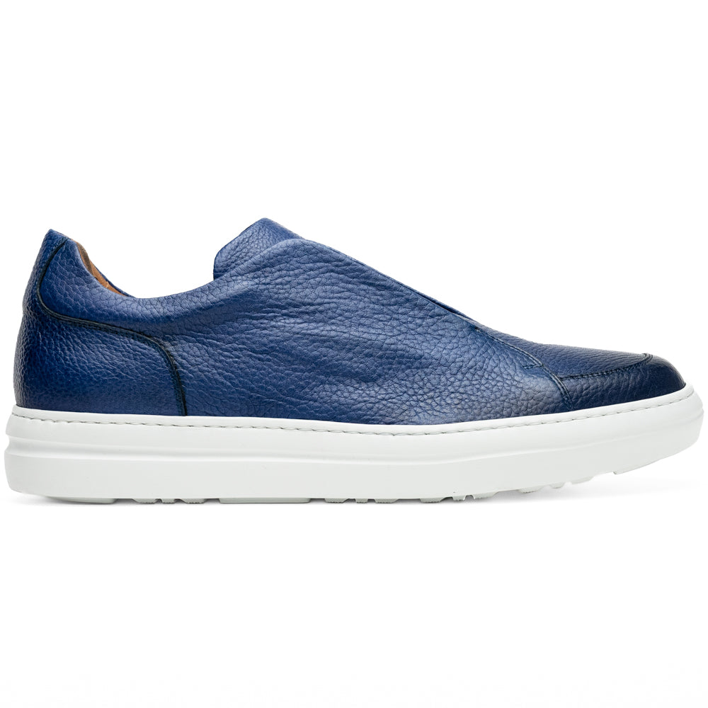 65-225-NVY SPETTACOLARE Italian Pebble Grain Calfskin Sneakers Navy