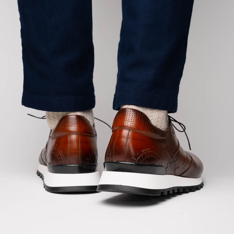 65-395-BRN TESTO Italian Calfskin Sneaker Brown
