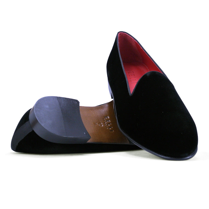 10-102-BLK VELVET TUX Shoe, Black
