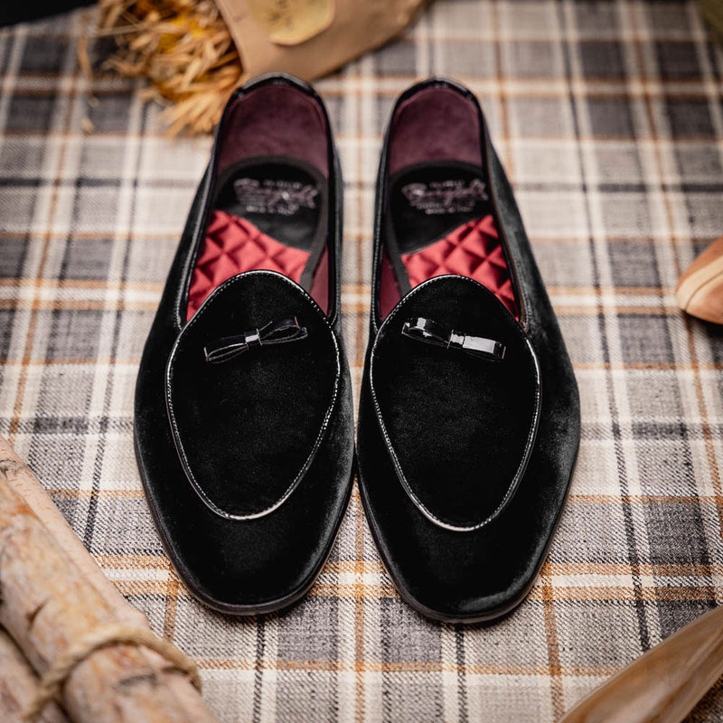 10-120-BLK ARCO Velvet Tuxedo Shoe, Black
