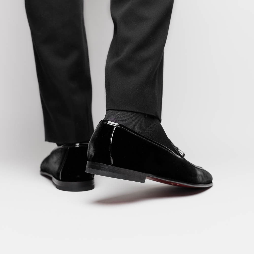 Black velvet tuxedo shoes online