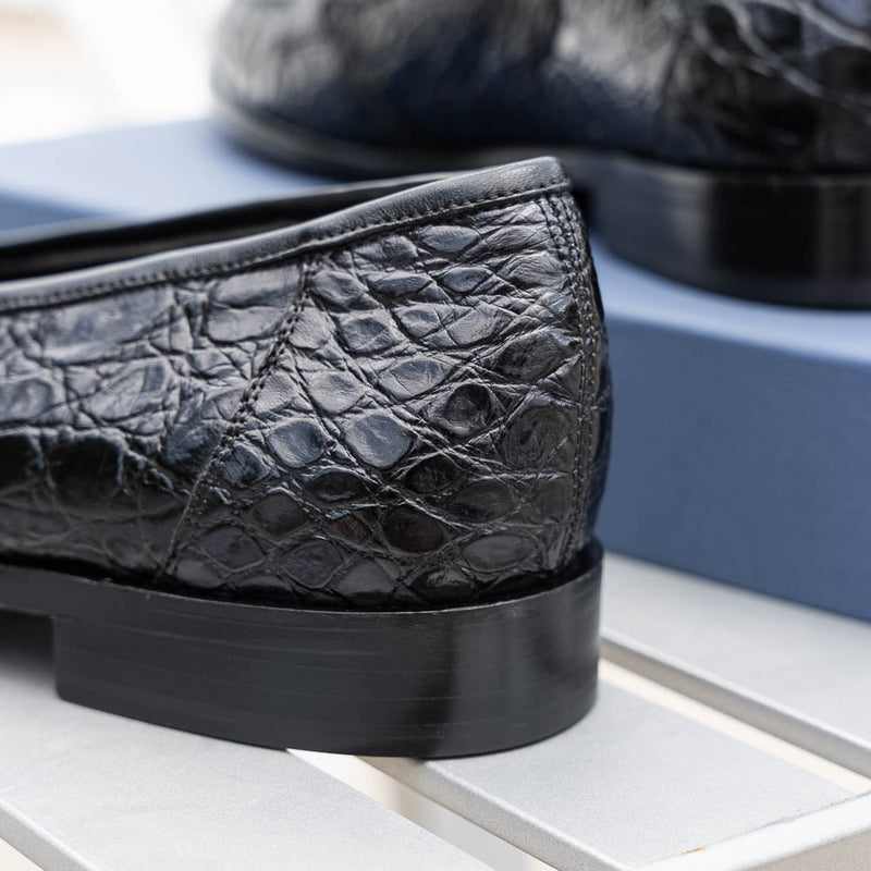 Black Croco Leather Golf Shoes - Oxfords - ELLS by Civardi