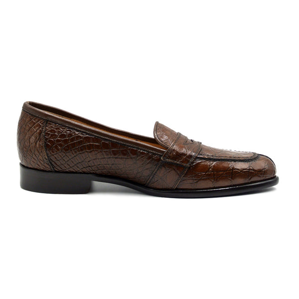 11-119-CGN TUSCANY Crocodile Penny Loafer, Cognac – Zelli Italia