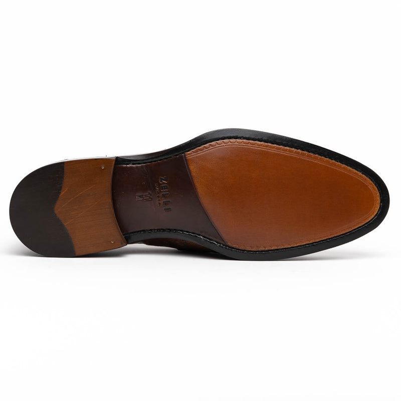 13-500-BRN ROMA Ostrich Quill Penny Loafer, Brown