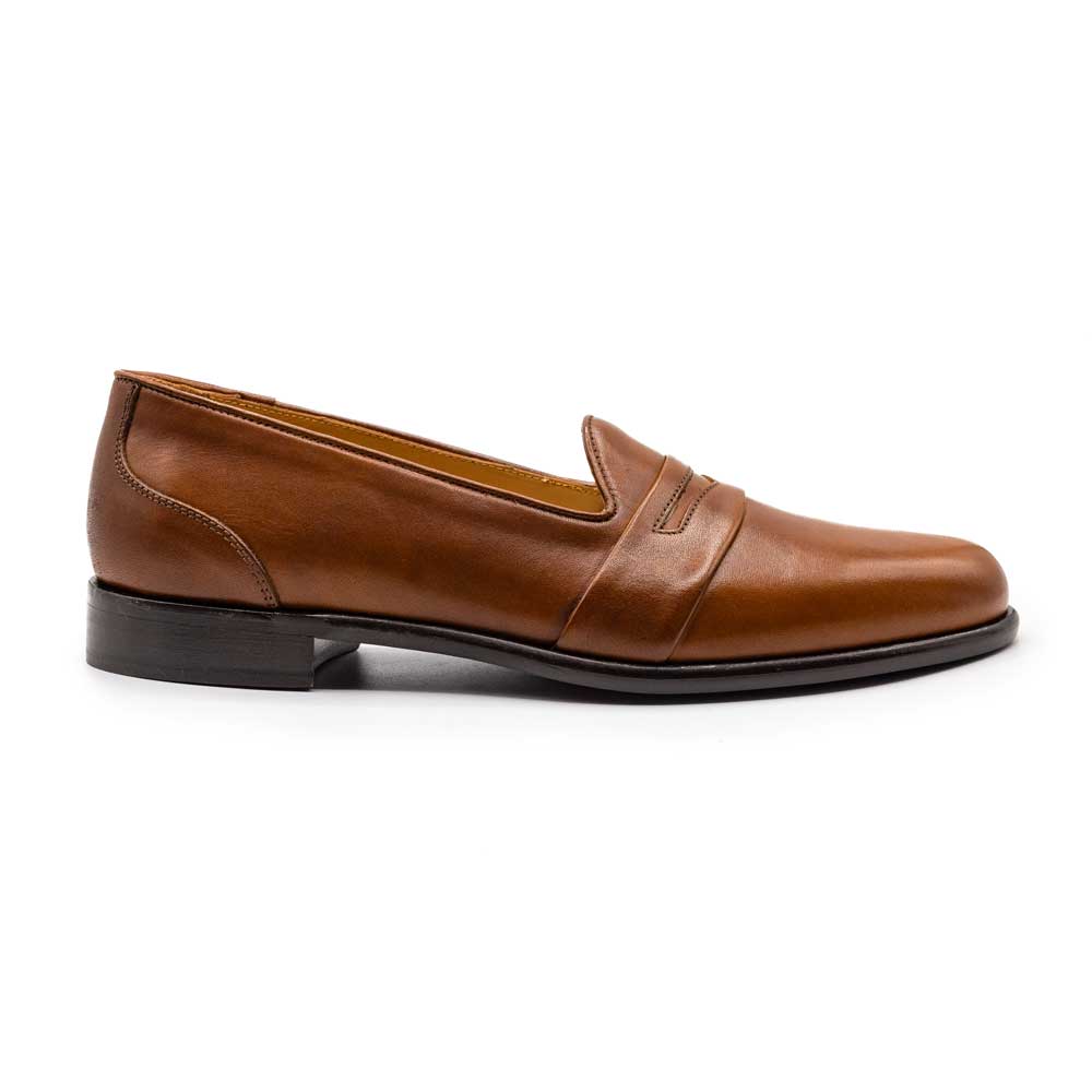 15 201 RST AREZZO Calfskin Penny Loafer Rust