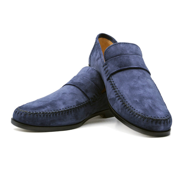 16-500-NVY PARMA Sueded Loafer, Navy