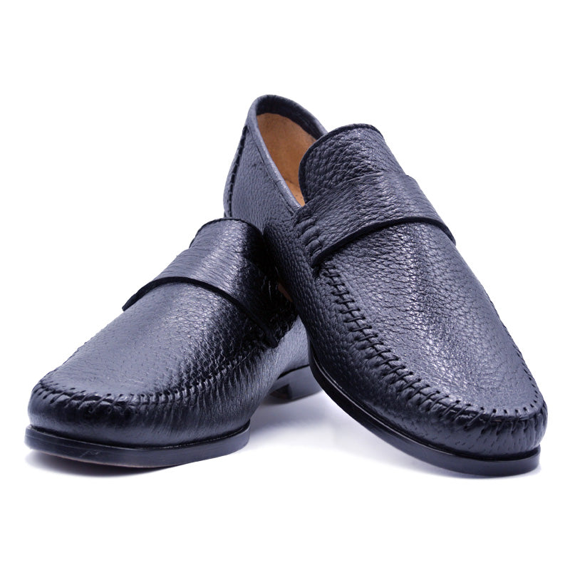19-025-BLK PARMA Peccary Loafer, Black