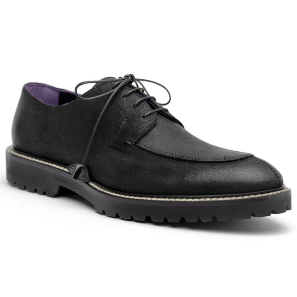 26-224-BLK CAMPO Sueded Goatskin Lace Up with Wax Finish, Black