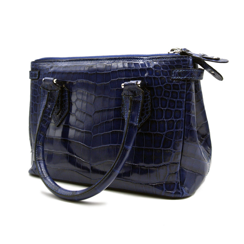 30-657-BLU THE JULIETTE Gracen Nile Crocodile Handbag, Blue
