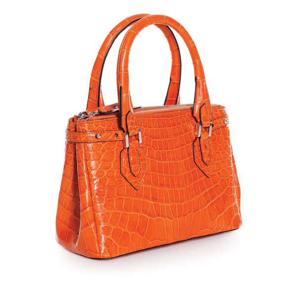 30-657-ORG THE JULIETTE Gracen Nile Crocodile Handbag, Orange