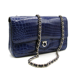 30-660-BLU THE CHARLOTTE Gracen Nile Crocodile Handbag, Blue