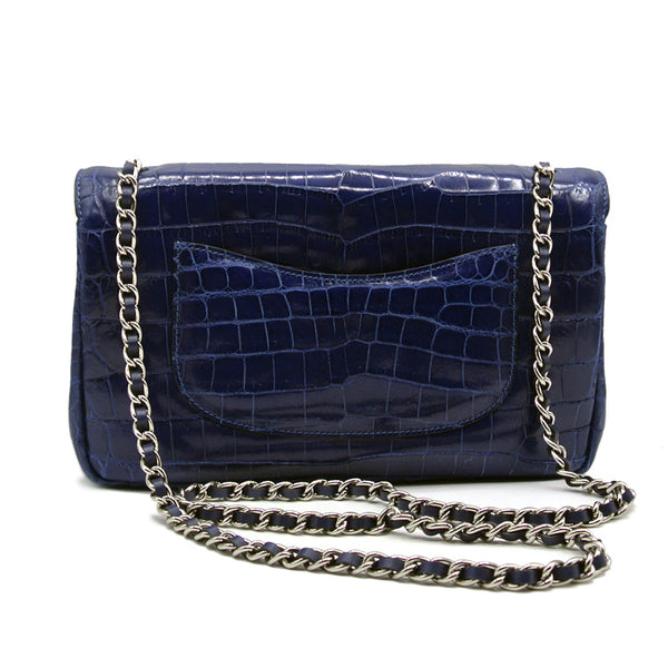 30-660-BLU THE CHARLOTTE Gracen Nile Crocodile Handbag, Blue