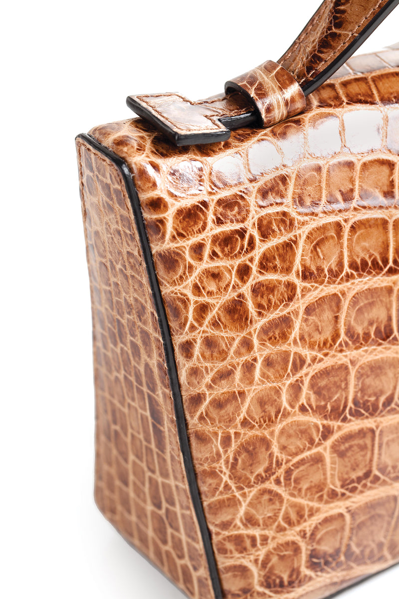 30-662-CAP THE SOPHIE Gracen Nile Crocodile Handbag, Cappuccino
