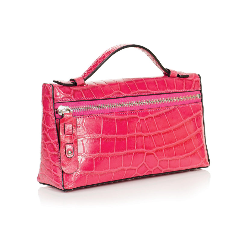 30-662-PNK THE SOPHIE Gracen Nile Crocodile Handbag, Pink