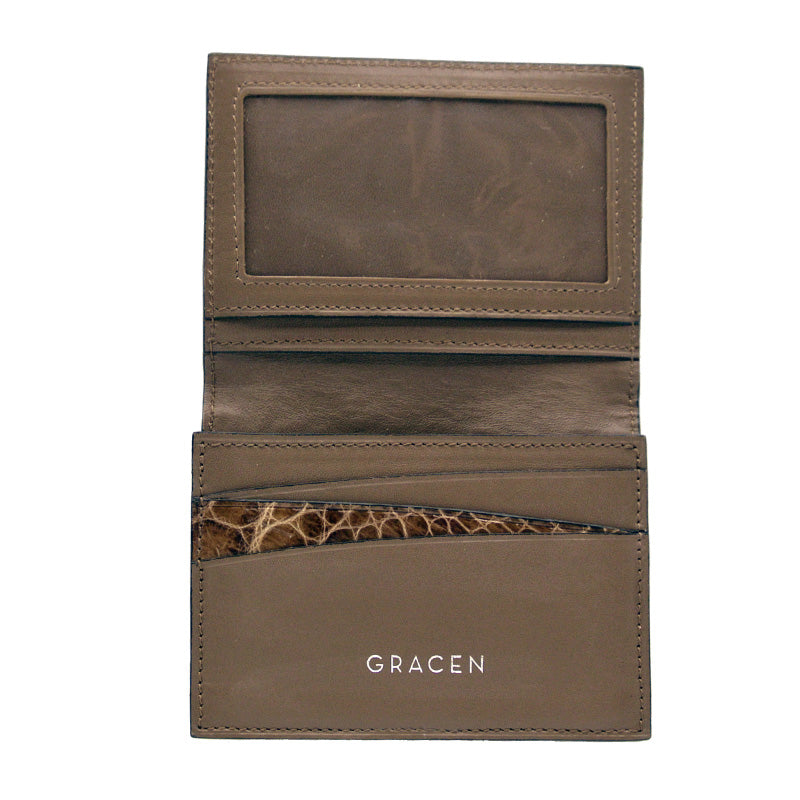 40-672-CAP Gracen Crocodile Card Case, Cappuccino
