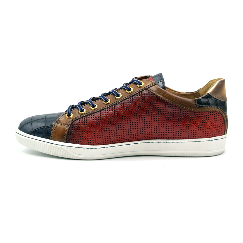 Maseratti Vidal 6002 Embossed Crocodile / Caiman Sneakers Red (Limited Edition)