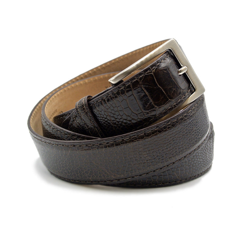 73-115-BRN OSTRICH LEG Belt, Brown