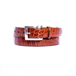 72-701-CGM NILE Crocodile 1 1/4" Belt Cognac