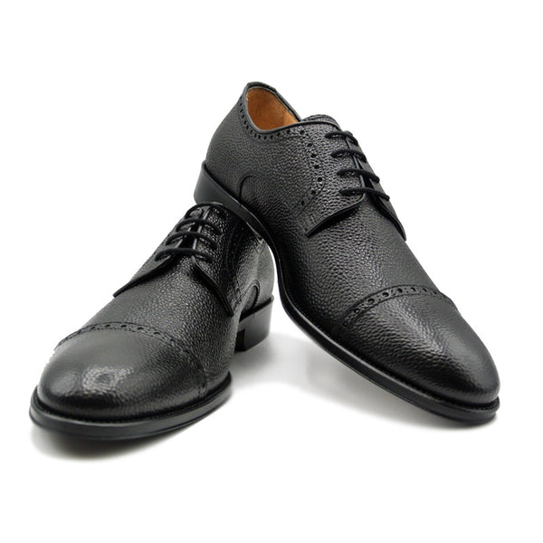 SMPL-CD-009 Pebblegrain Calfskin Captoe Derby