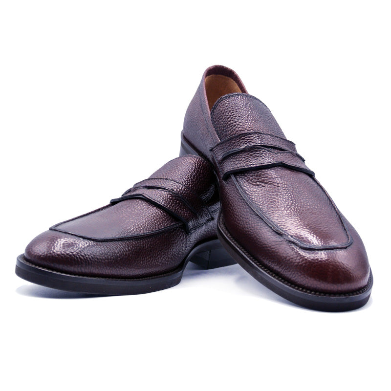 SMPL-PL-017 Pebble Grain Penny Loafer - Leather 2-Tone Sole