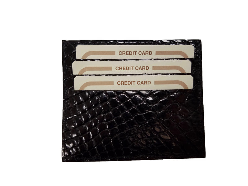 O-81-550 Crocodile Card Holder- Black